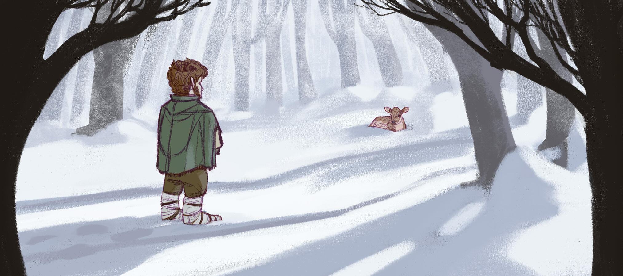 Florant Finds the Calf - Digital Illustration