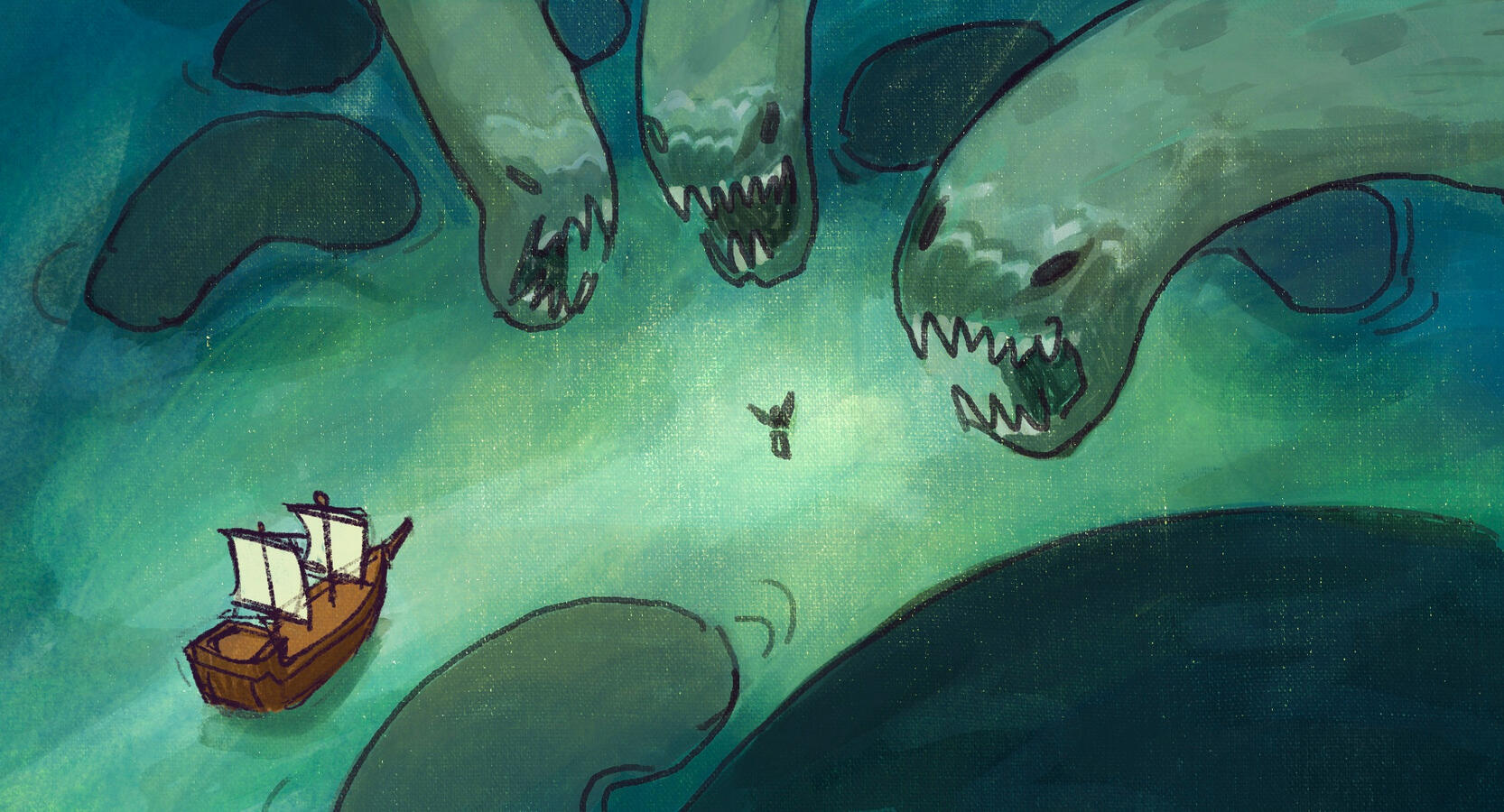 The Heartbeat of the Sea - Illustration for the Upcoming Animated Short Film Directed by Kateri Esposito