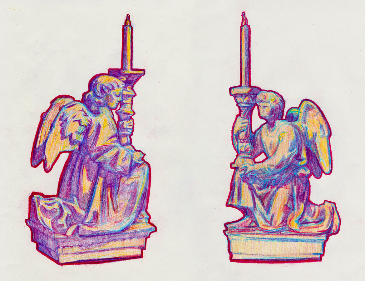 Angels - Colored Pencil - (Available as Stickers and Prints in Store)
